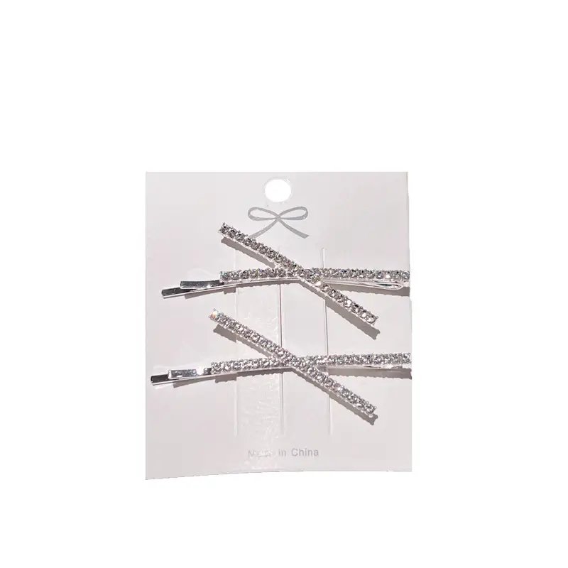 Simple X-Shaped Rhinestone Hair Clips for Girls - Image 11