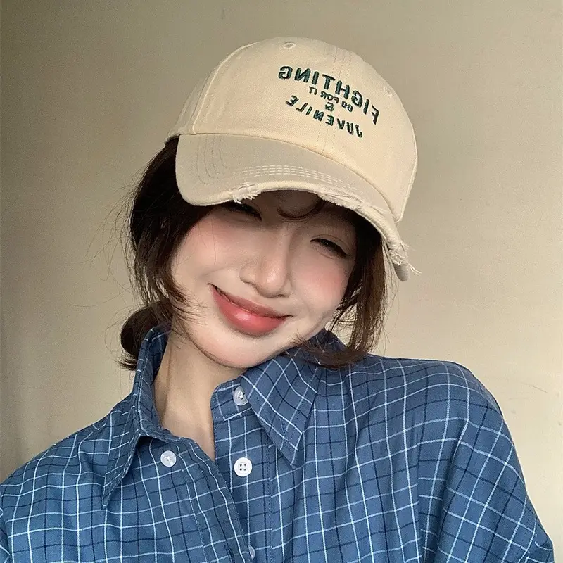 Women Black "FIGHTING" Cap with Embroidery - Image 9