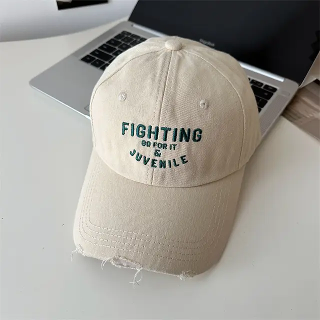 Women Black "FIGHTING" Cap with Embroidery - Image 6