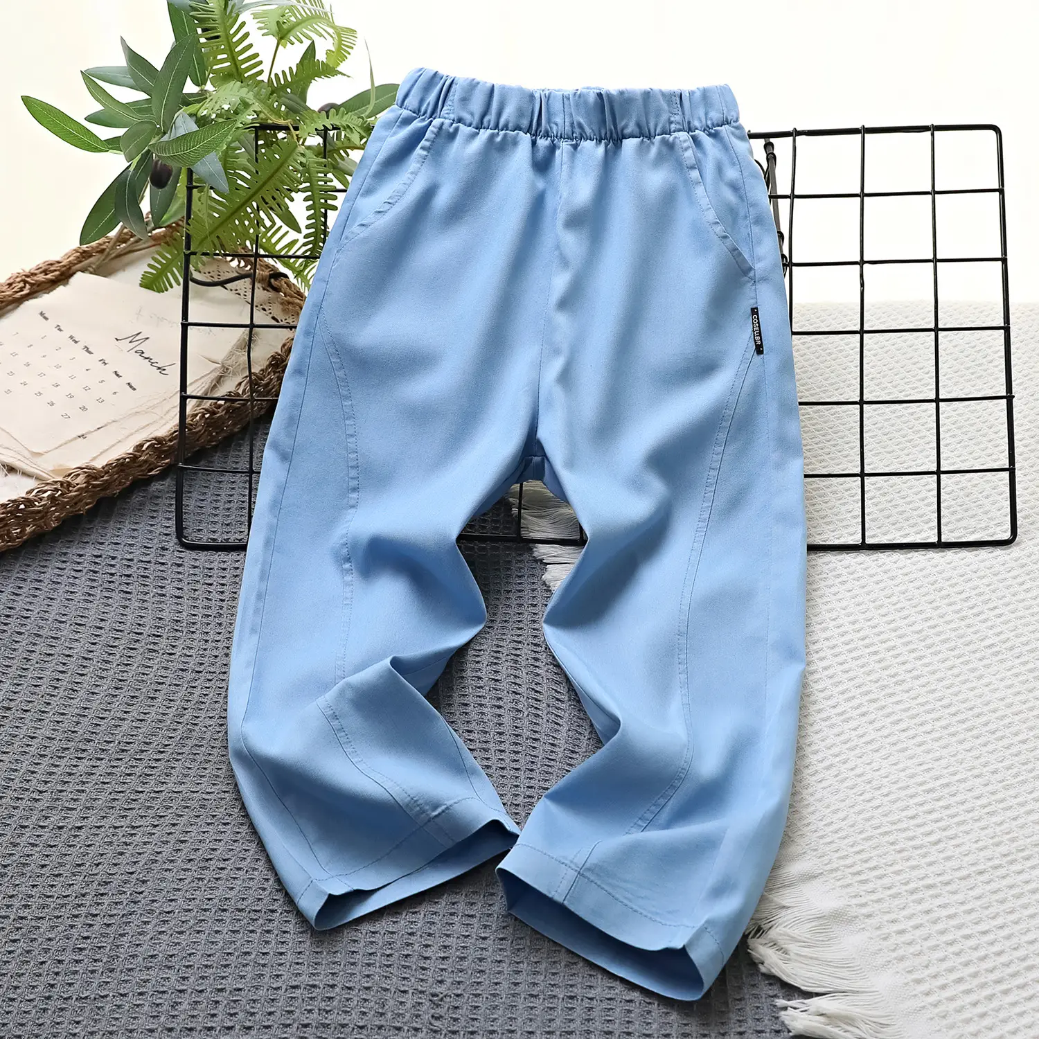 2024 Summer Tencel Pants Blue Flat Cut Cooling - Image 5