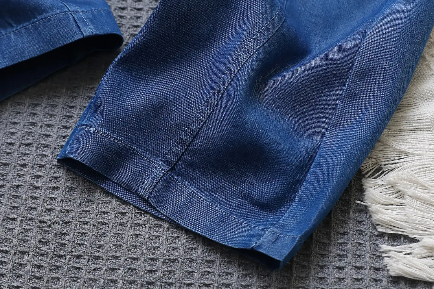 2024 Summer Tencel Pants Blue Flat Cut Cooling — feature 8