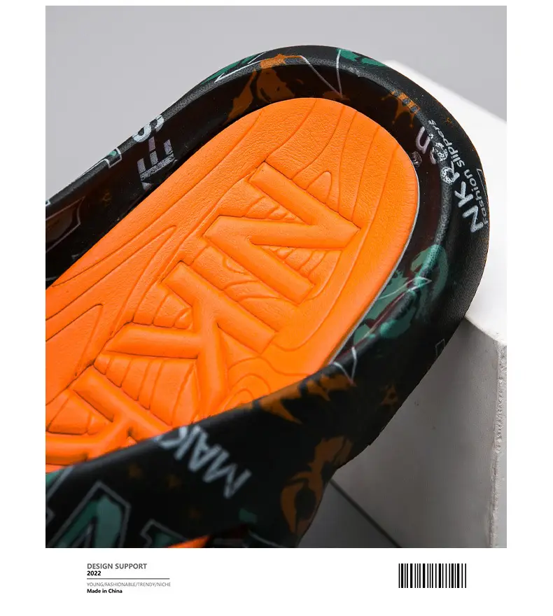 Summer Large Size Thick Sole Flip Flops Men's Flip Flops with Trendy Distinctive Non-slip Beach Shoes — feature 6