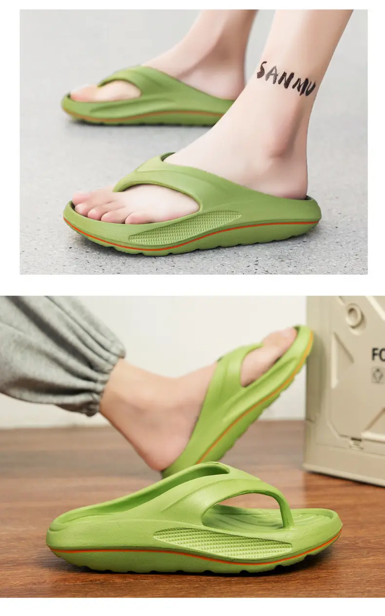 Men's 2024 EVA Beach Flip Flops with Green Sole — feature 11