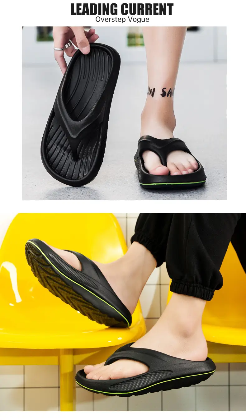 Men's 2024 EVA Beach Flip Flops with Green Sole — feature 6