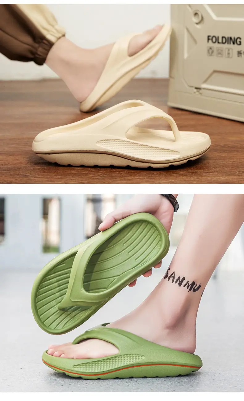 Men's 2024 EVA Beach Flip Flops with Green Sole — feature 9