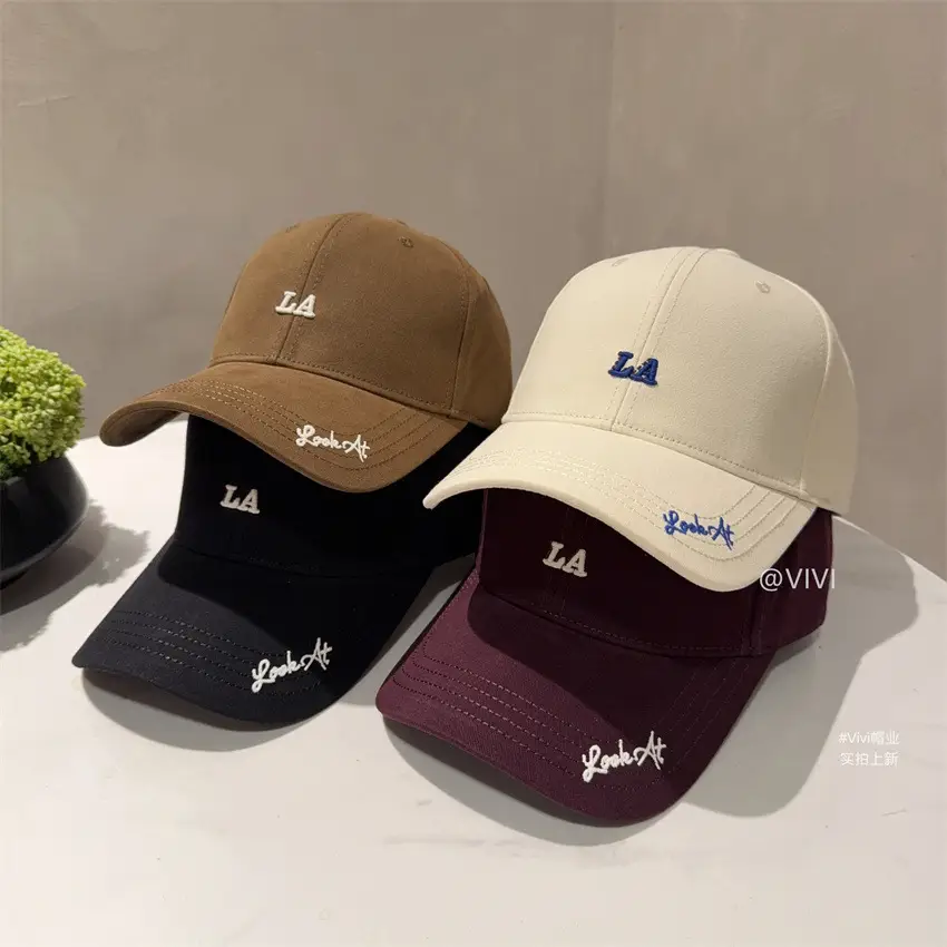 Maroon Embroidered Baseball Cap for Men Women Wide Brim Sun Hat - Image 9