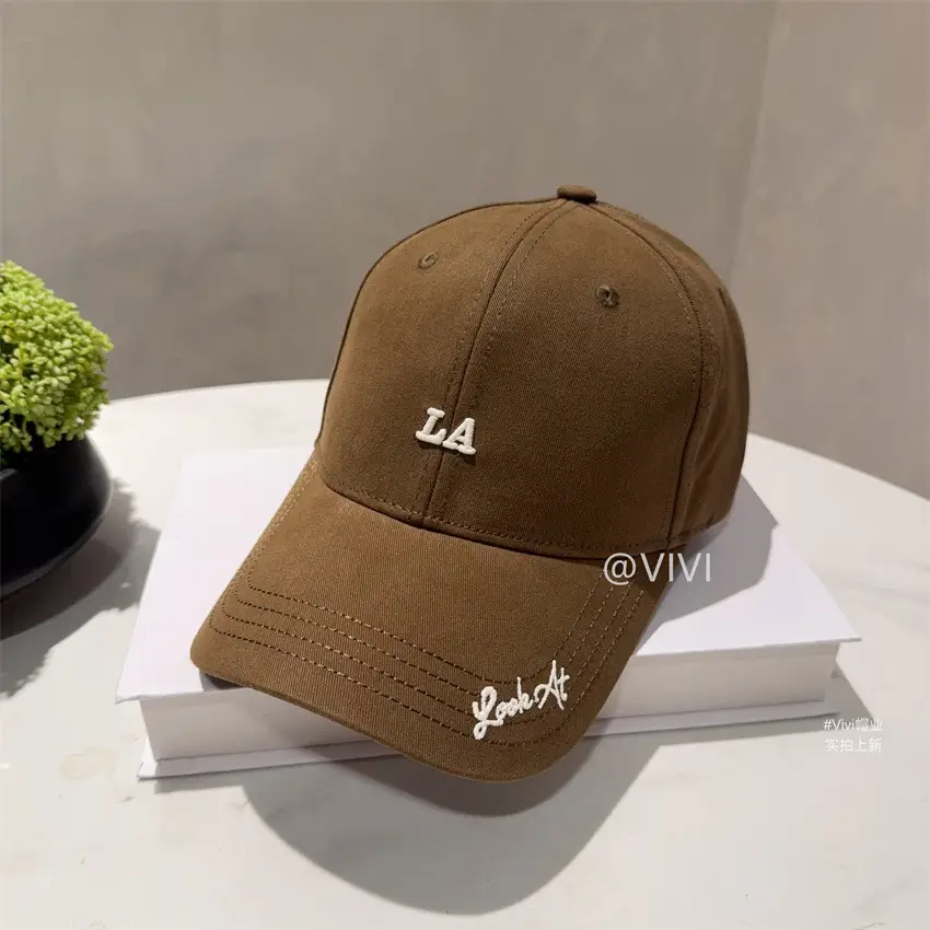 Maroon Embroidered Baseball Cap for Men Women Wide Brim Sun Hat - Image 4