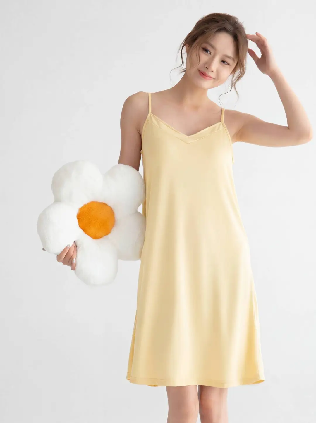 Pajamas for Women, Summer with Breast Pads, High-End Home Clothes, Women's Short-Sleeved Pajamas, Suspenders, Modal Nightgown for Women