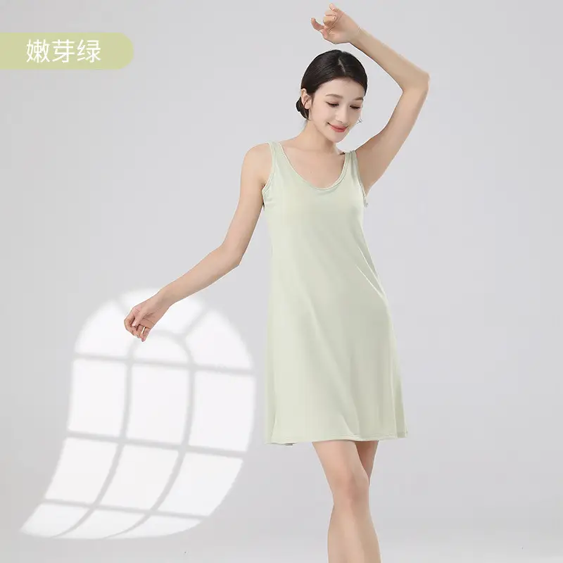 Pajamas for Women, Summer with Breast Pads, High-End Home Clothes, Women's Short-Sleeved Pajamas, Suspenders, Modal Nightgown for Women