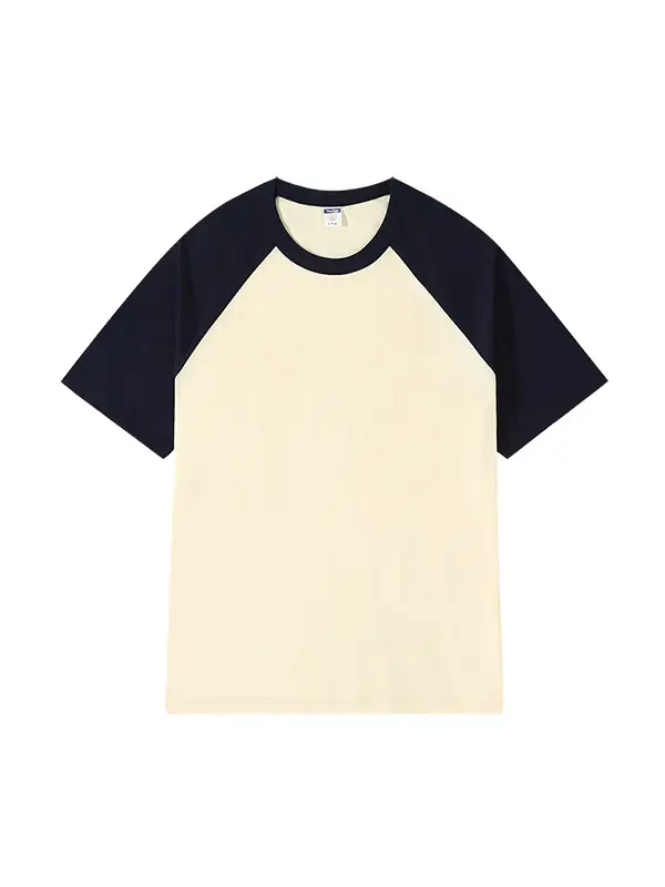Pure Cotton Raglan Sleeve T-Shirt White Black