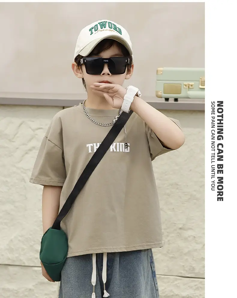 Children's Black T-Shirt Shorts Set Summer Casual Wear — feature 11