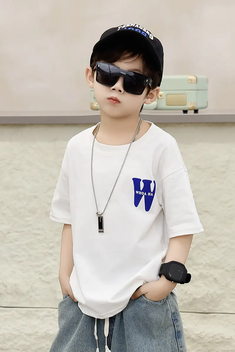 Children's Black T-Shirt Shorts Set Summer Casual Wear — feature 19