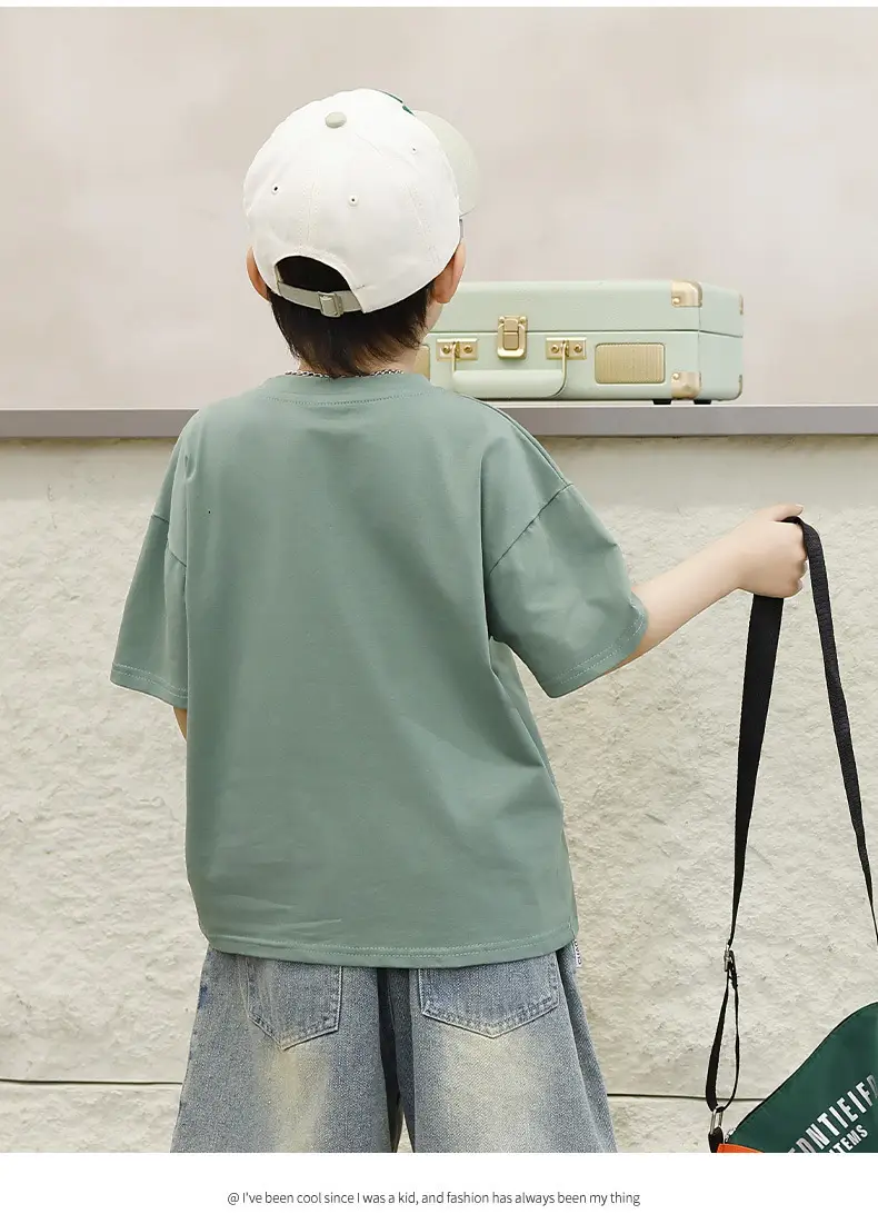 Children's Black T-Shirt Shorts Set Summer Casual Wear — feature 9