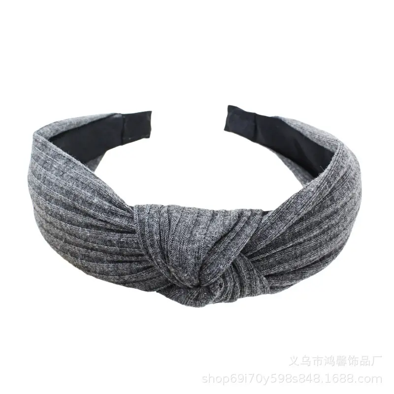 Purple Knitted Wide Cranial Headband for Women - Image 11