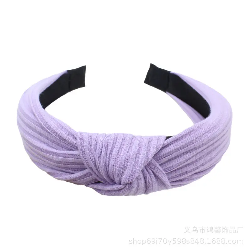 Purple Knitted Wide Cranial Headband for Women - Image 13