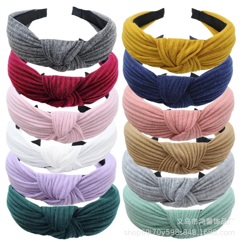 Purple Knitted Wide Cranial Headband for Women - Image 14