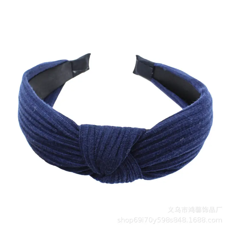 Purple Knitted Wide Cranial Headband for Women - Image 2
