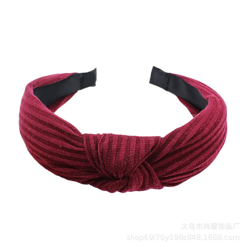 Purple Knitted Wide Cranial Headband for Women - Image 6