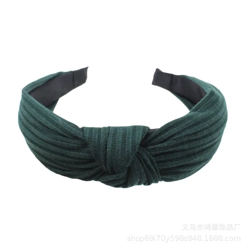 Purple Knitted Wide Cranial Headband for Women - Image 9