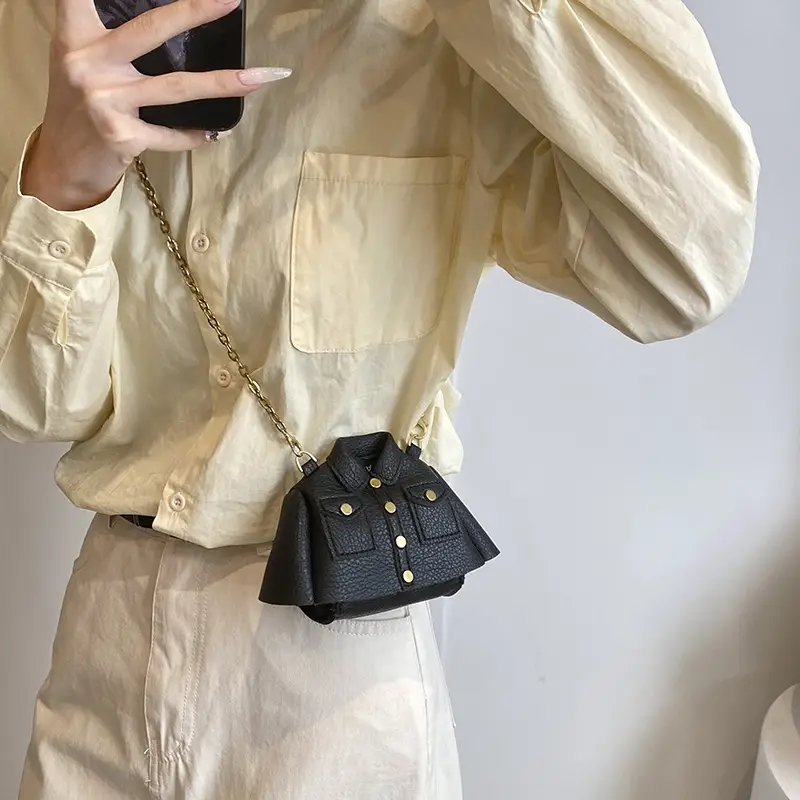 Women's Crossbody Mini Bag Beige Square Design