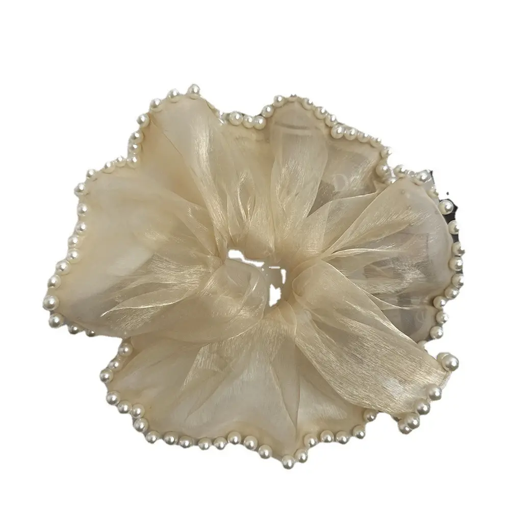 Korean Style Pearl Lace Hair Loop for Women - Image 7