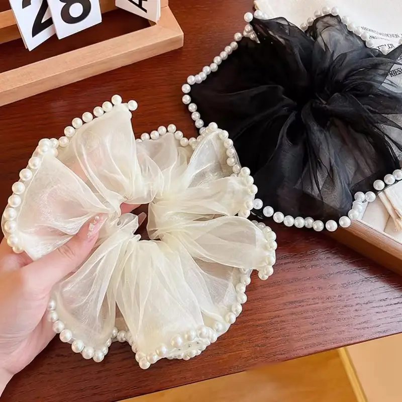 Korean Style Pearl Lace Hair Loop for Women — feature 1