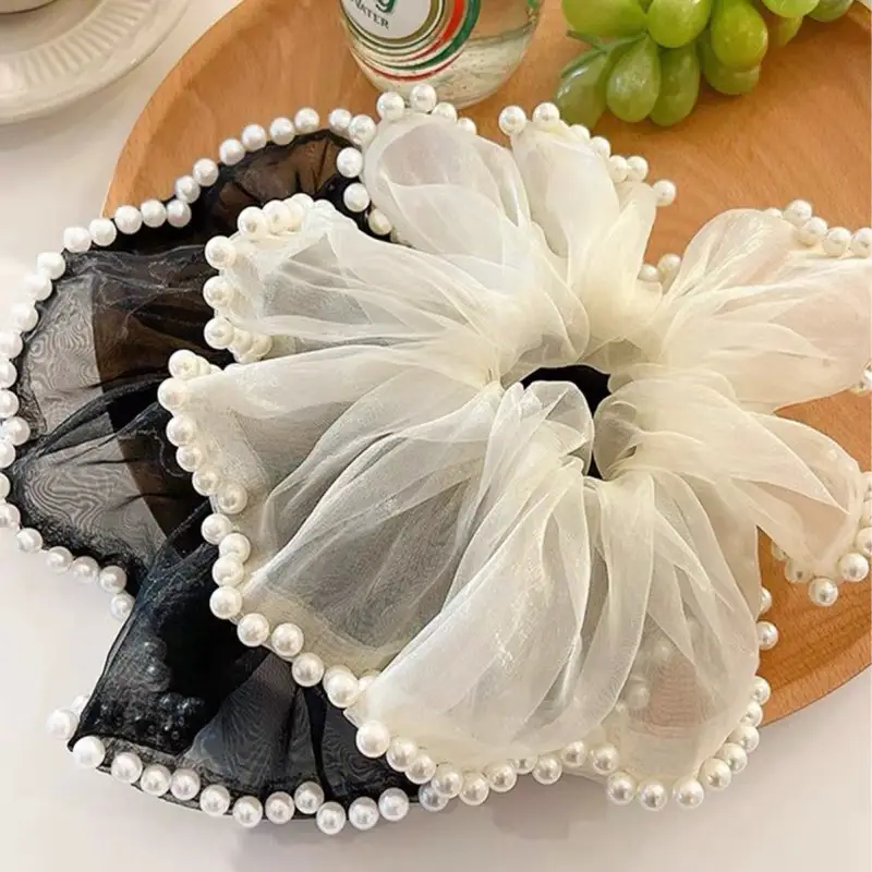 Korean Style Pearl Lace Hair Loop for Women — feature 6