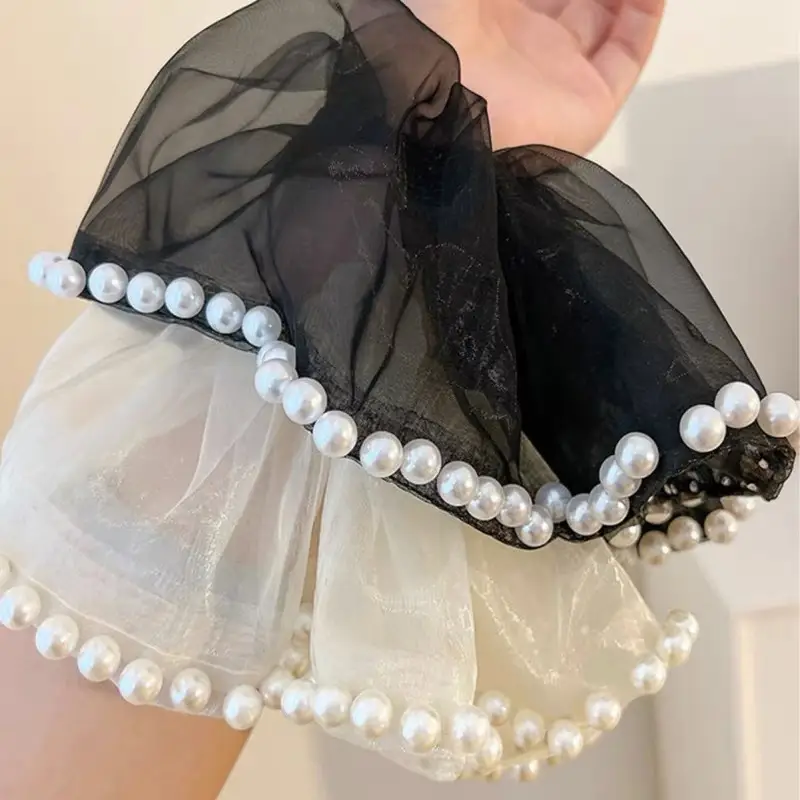 Korean Style Pearl Lace Hair Loop for Women — feature 7