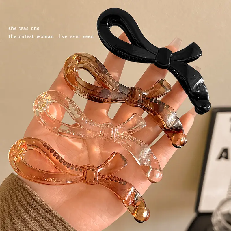 Wooden Bow Ponytail Buckle for Women