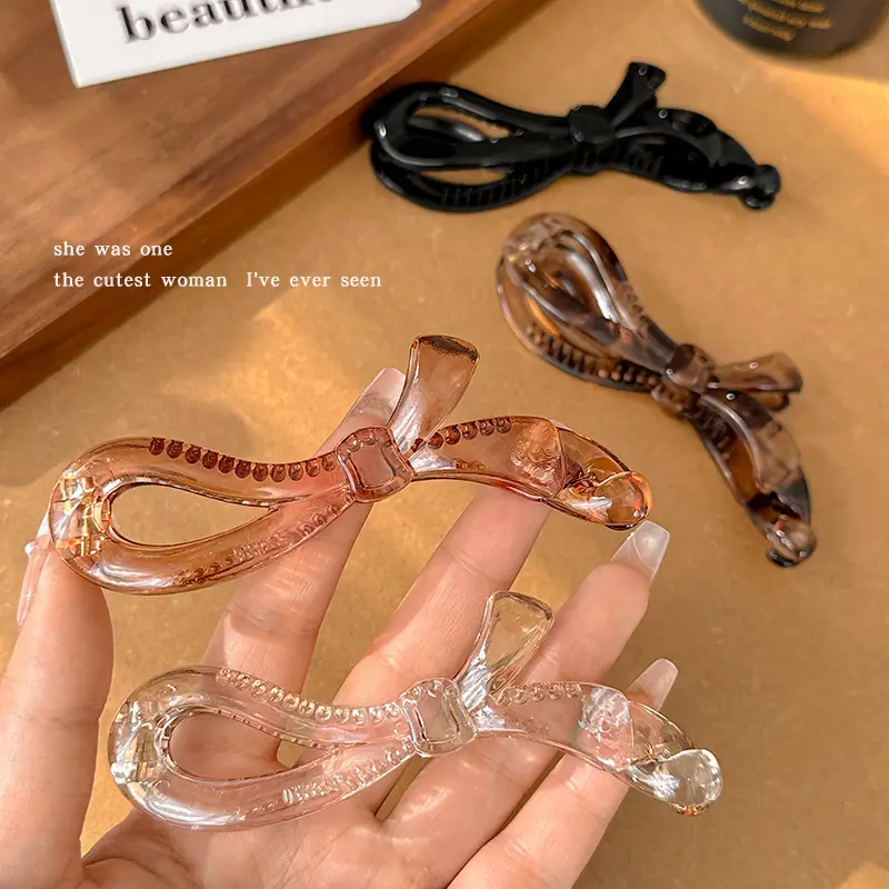 Wooden Bow Ponytail Buckle for Women