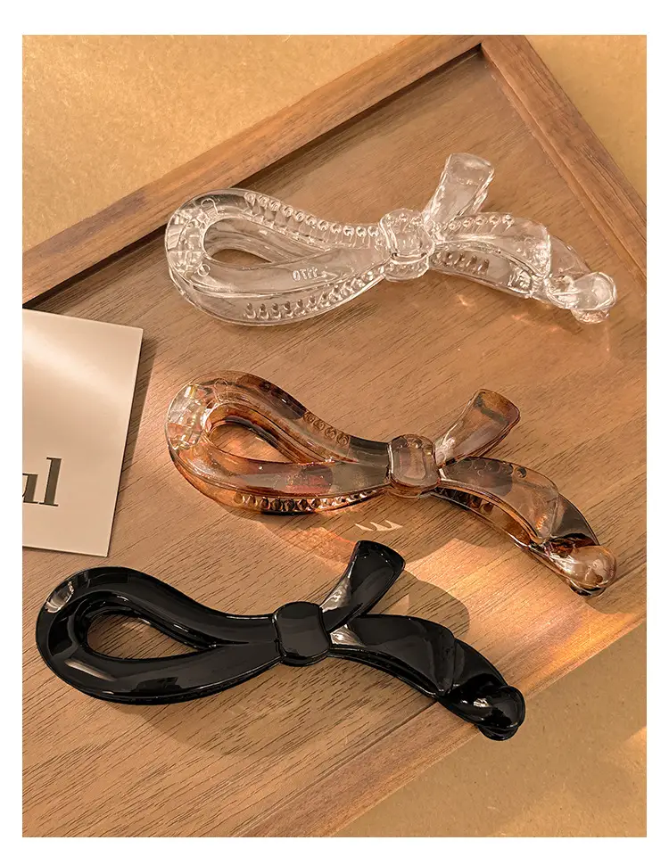 Wooden Bow Ponytail Buckle for Women — feature 9