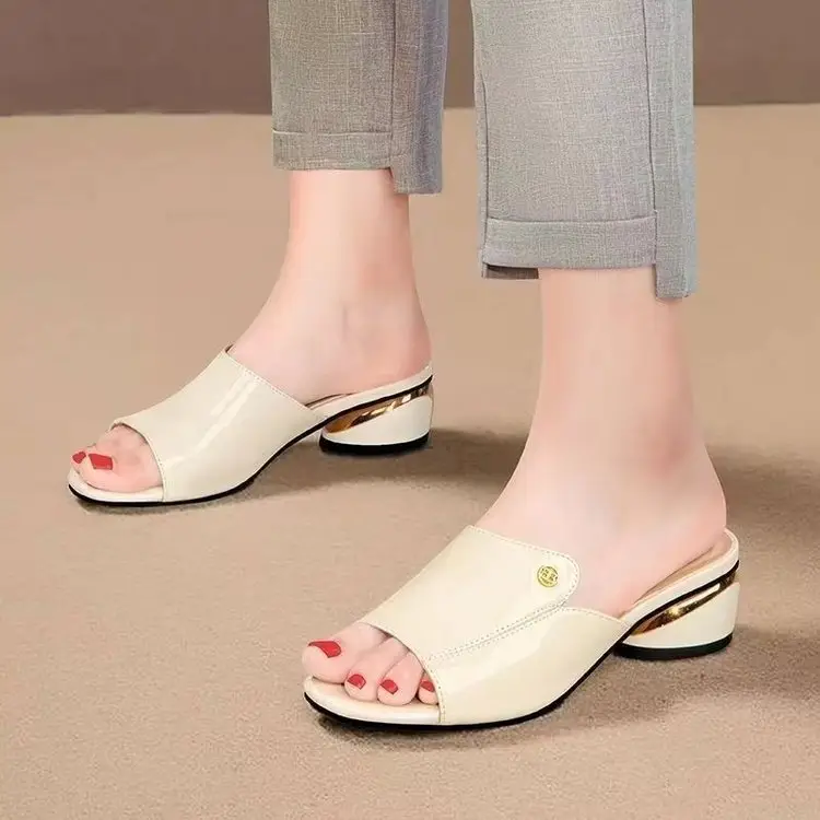 Women's Cream Heel Slippers Summer - Image 8