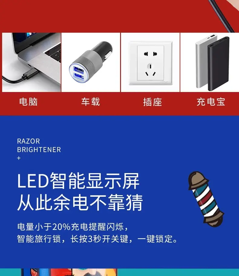 USB Charging Hair Clipper with Digital Display — feature 14