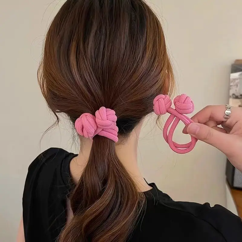 Pink Knot Headband for Girls High Elastic Hair Ponytail Tie — feature 4