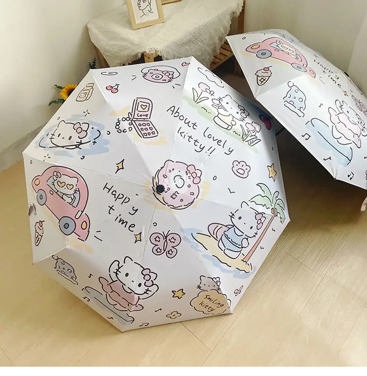 Hello Kitty Sun Umbrella Black Rubber Dual Use — feature 11