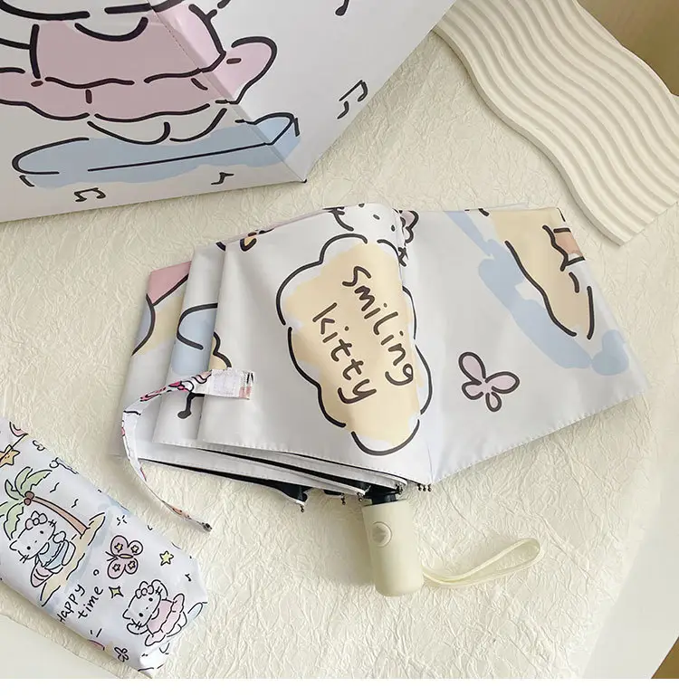 Hello Kitty Sun Umbrella Black Rubber Dual Use — feature 14