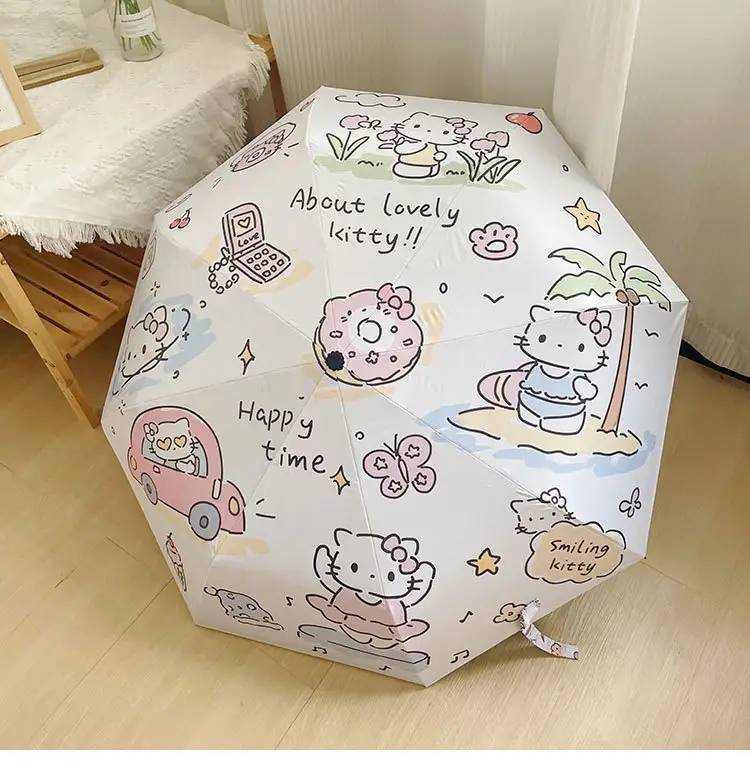 Hello Kitty Sun Umbrella Black Rubber Dual Use — feature 15