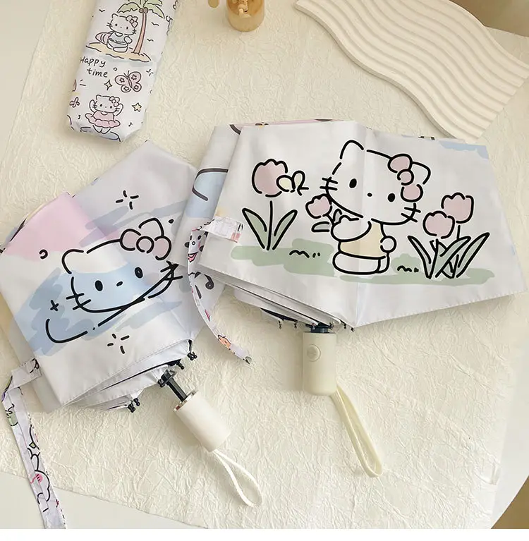 Hello Kitty Sun Umbrella Black Rubber Dual Use — feature 2