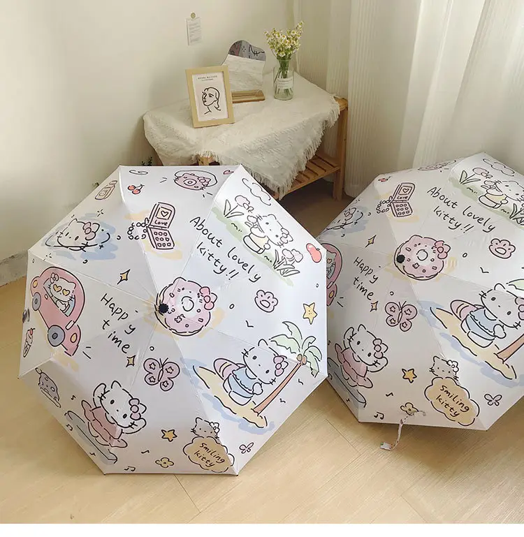 Hello Kitty Sun Umbrella Black Rubber Dual Use — feature 5