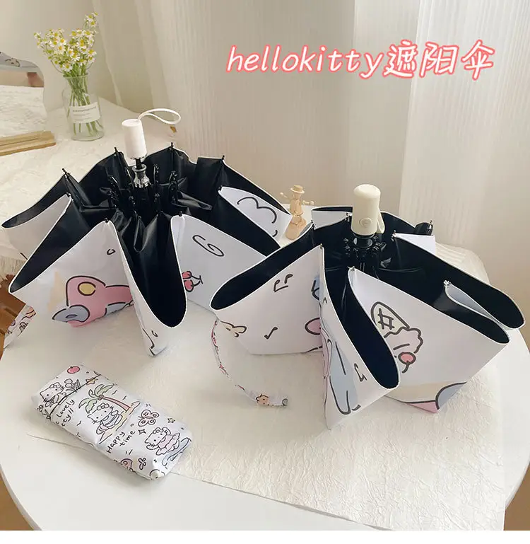 Hello Kitty Sun Umbrella Black Rubber Dual Use — feature 7