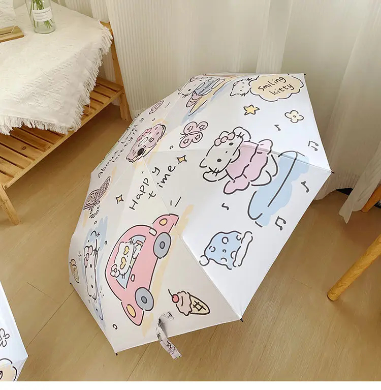 Hello Kitty Sun Umbrella Black Rubber Dual Use — feature 9