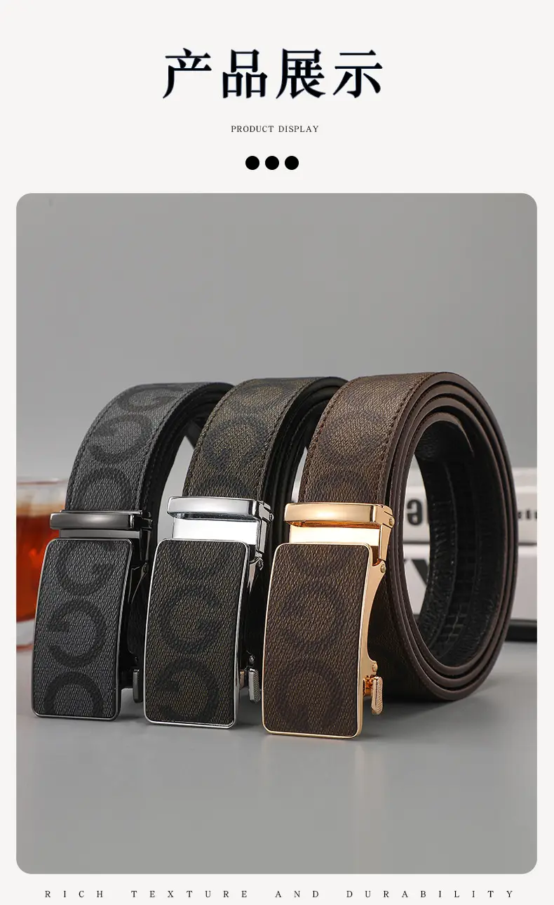 Men's Black G-Crystal Belt with Automatic Buckle — feature 10