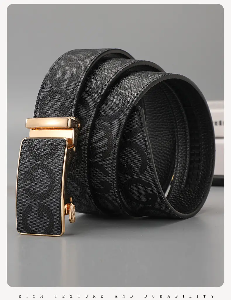 Men's Black G-Crystal Belt with Automatic Buckle — feature 11
