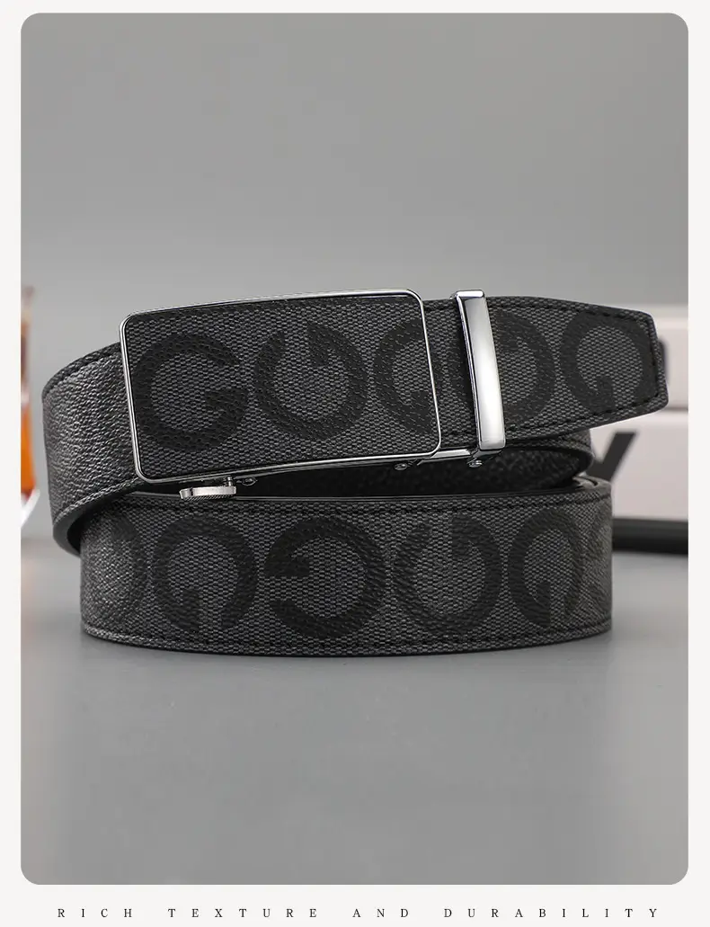 Men's Black G-Crystal Belt with Automatic Buckle — feature 12