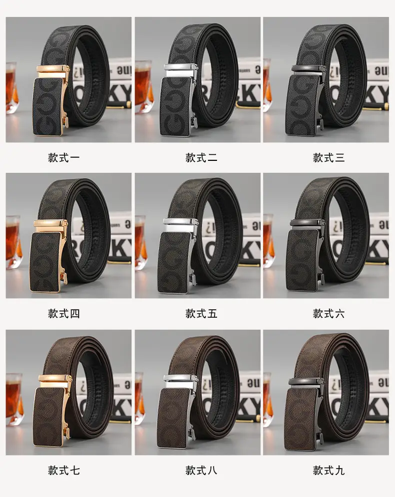 Men's Black G-Crystal Belt with Automatic Buckle — feature 9