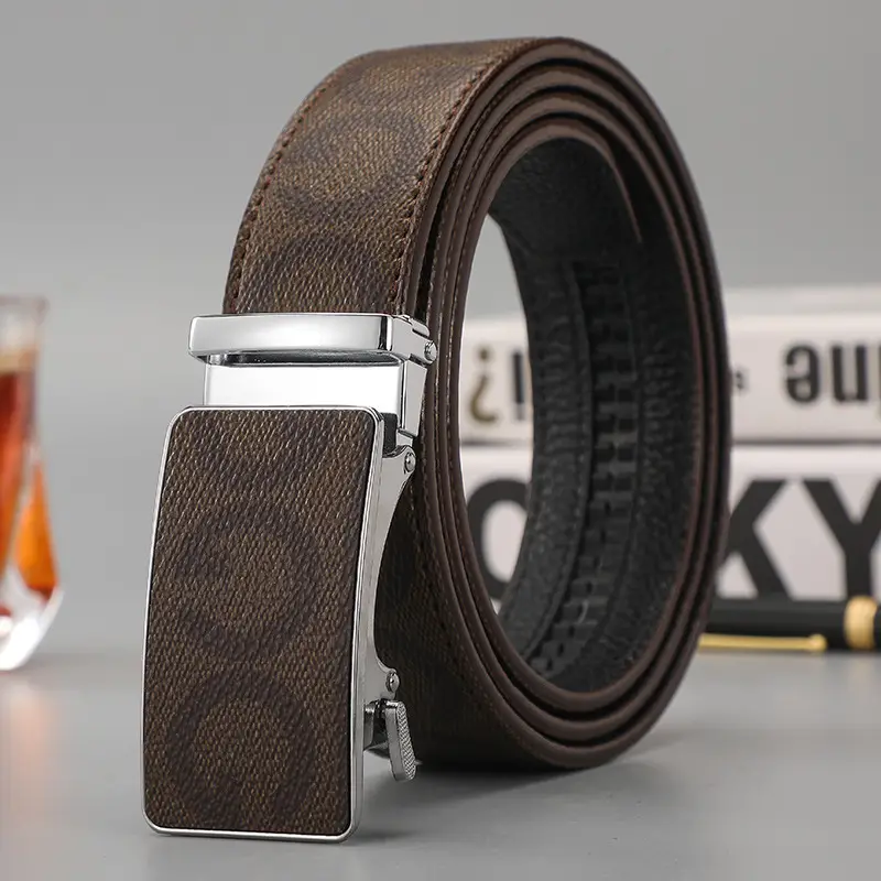 Men's Black G-Crystal Belt with Automatic Buckle