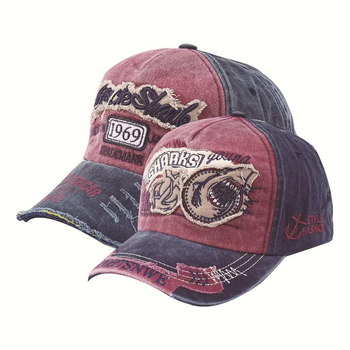 Vintage Embroidered Baseball Cap for Men with Washed Design - Image 3