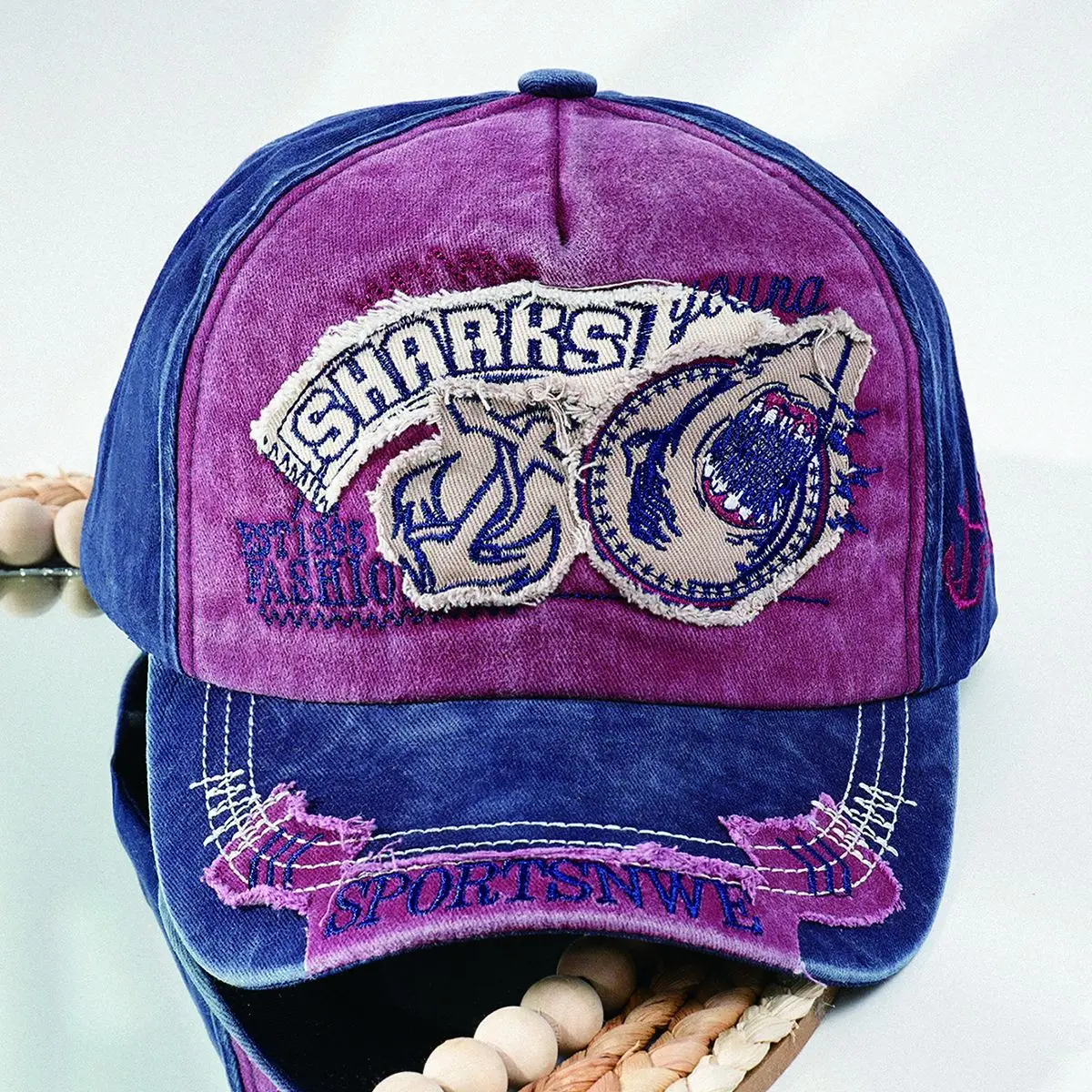 Vintage Embroidered Baseball Cap for Men with Washed Design - Image 6