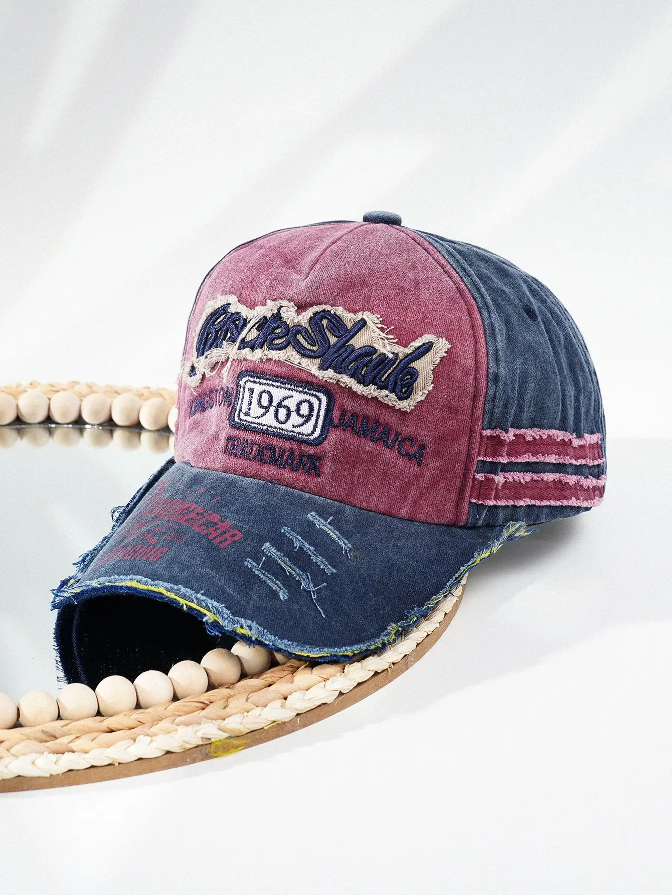 Vintage Embroidered Baseball Cap for Men with Washed Design