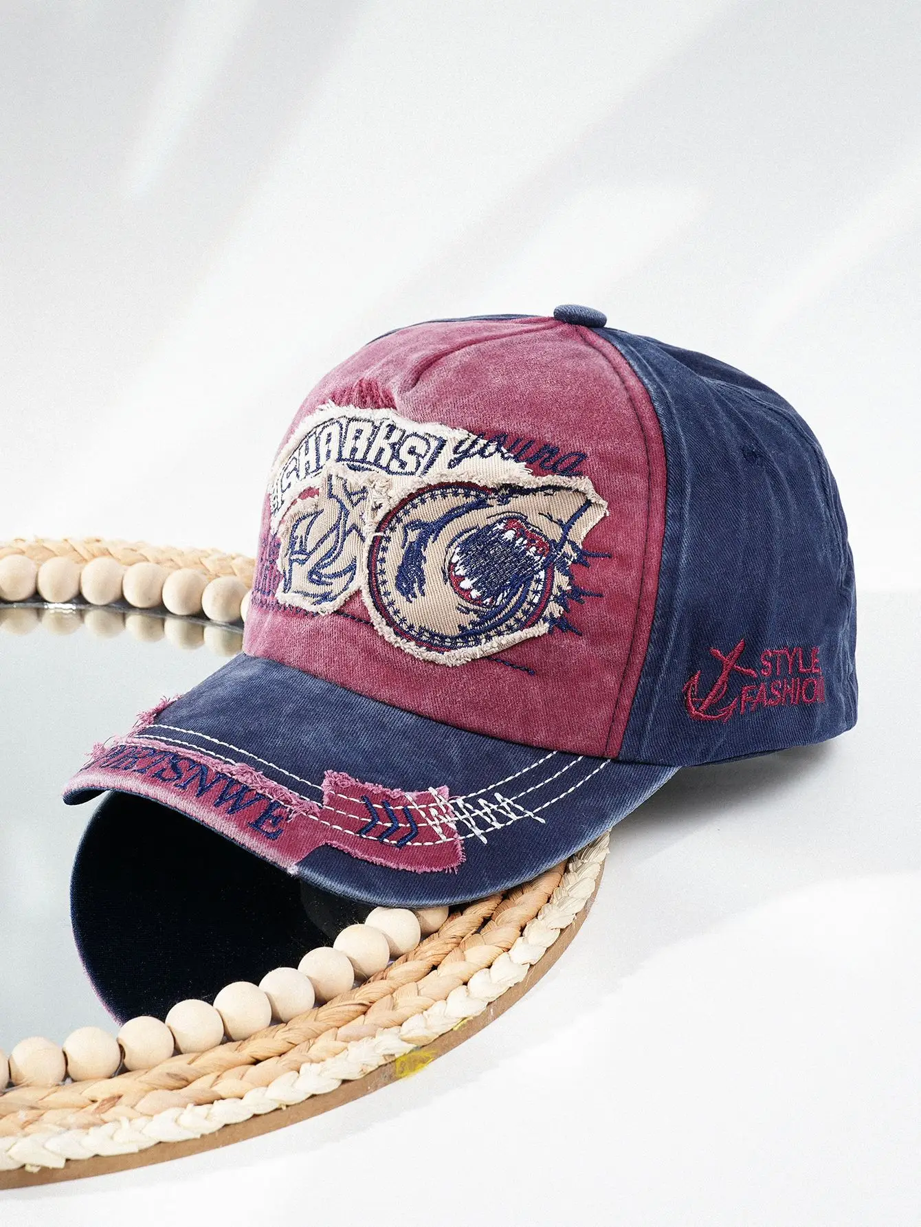 Vintage Embroidered Baseball Cap for Men with Washed Design - Image 2